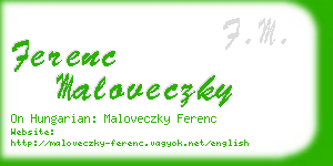 ferenc maloveczky business card